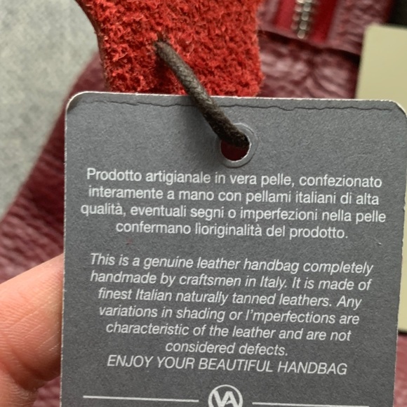 Valentina Leather Handbag Burgundy Sling Tote Bag NWT! Made in Italy purse 👛 - Picture 4 of 11